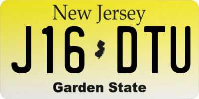 NJ license plate J16DTU