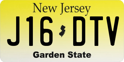 NJ license plate J16DTV