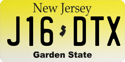 NJ license plate J16DTX
