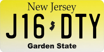 NJ license plate J16DTY