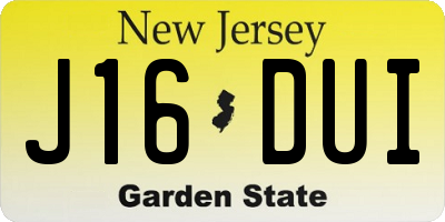 NJ license plate J16DUI