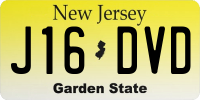 NJ license plate J16DVD