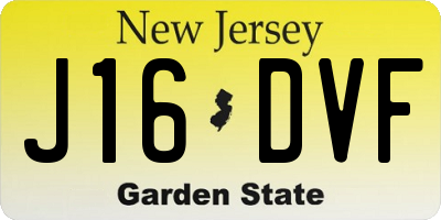 NJ license plate J16DVF