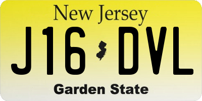 NJ license plate J16DVL