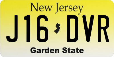 NJ license plate J16DVR