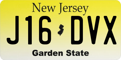 NJ license plate J16DVX