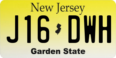 NJ license plate J16DWH