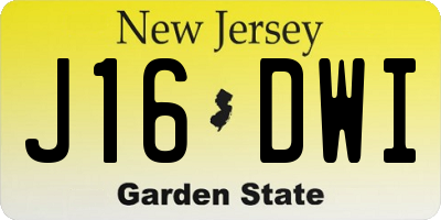 NJ license plate J16DWI