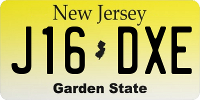 NJ license plate J16DXE