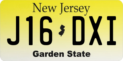 NJ license plate J16DXI