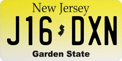 NJ license plate J16DXN