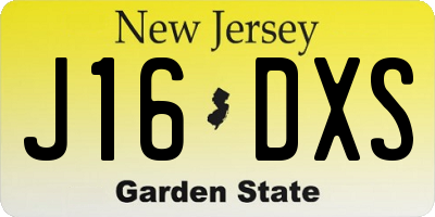 NJ license plate J16DXS