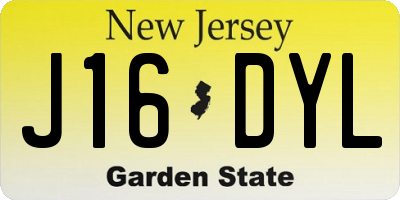 NJ license plate J16DYL