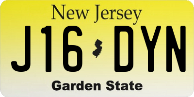 NJ license plate J16DYN