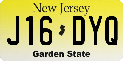 NJ license plate J16DYQ