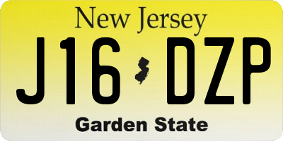NJ license plate J16DZP