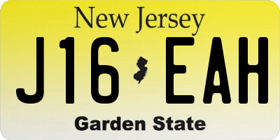 NJ license plate J16EAH
