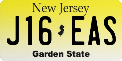 NJ license plate J16EAS