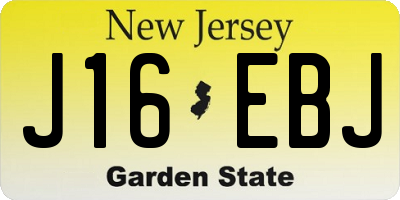 NJ license plate J16EBJ