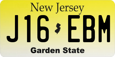 NJ license plate J16EBM