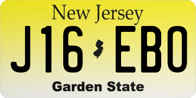 NJ license plate J16EBO