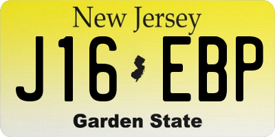 NJ license plate J16EBP