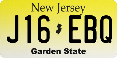NJ license plate J16EBQ