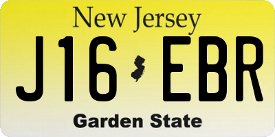 NJ license plate J16EBR