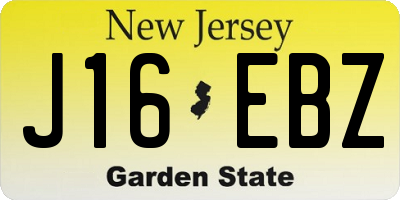 NJ license plate J16EBZ