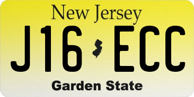 NJ license plate J16ECC