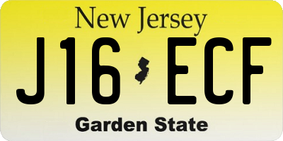 NJ license plate J16ECF