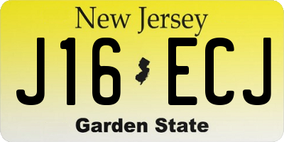 NJ license plate J16ECJ