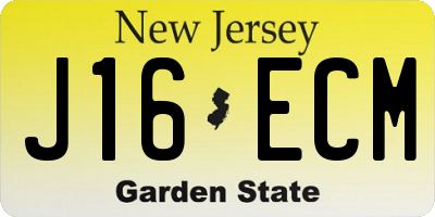 NJ license plate J16ECM