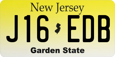NJ license plate J16EDB