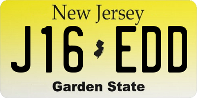 NJ license plate J16EDD