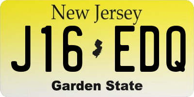 NJ license plate J16EDQ