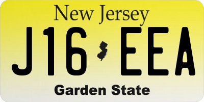 NJ license plate J16EEA