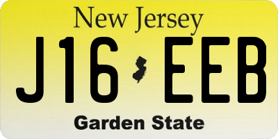 NJ license plate J16EEB