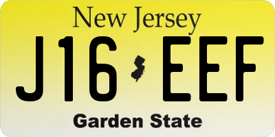 NJ license plate J16EEF