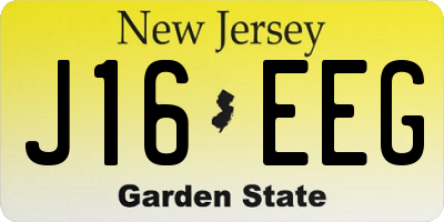 NJ license plate J16EEG