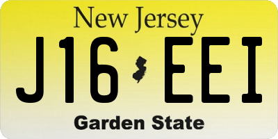NJ license plate J16EEI