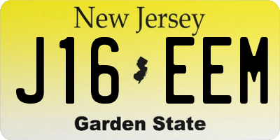 NJ license plate J16EEM