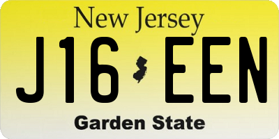 NJ license plate J16EEN