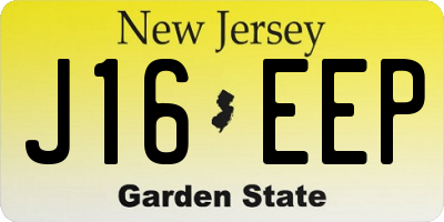 NJ license plate J16EEP