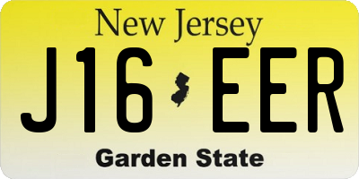 NJ license plate J16EER