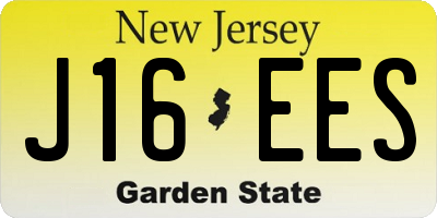 NJ license plate J16EES