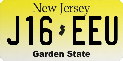 NJ license plate J16EEU