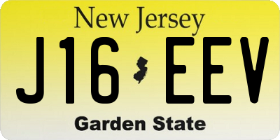 NJ license plate J16EEV