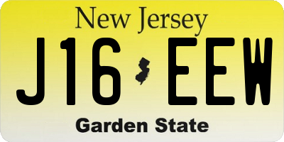 NJ license plate J16EEW