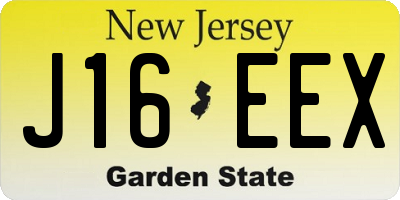 NJ license plate J16EEX